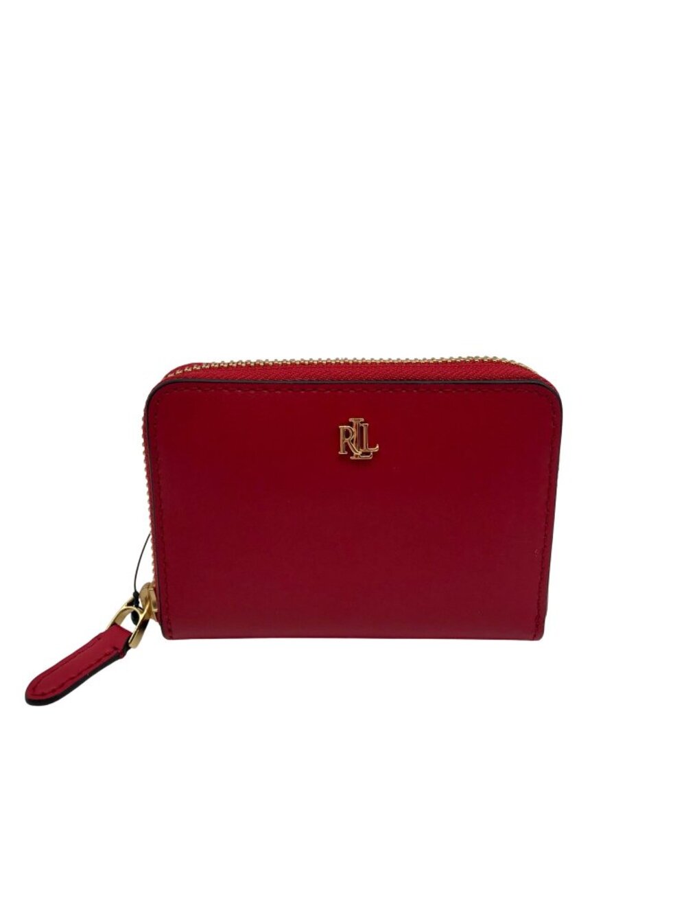 Lauren Ralph Lauren Red Smooth Leather Zip Wallet